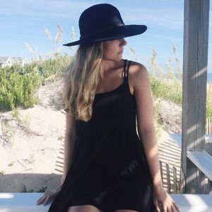 Black tiered ruffle dress